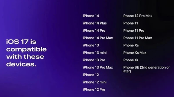 ios17支持哪几款机型 ios17支持机型